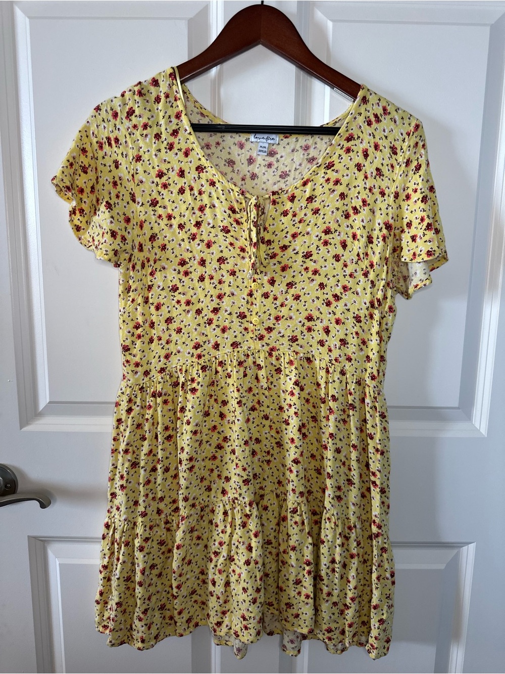 Cottagecore Babydoll Prairie Ditsy Floral Boho Romantic Soft Girl Mini Dress - Picture 2 of 7